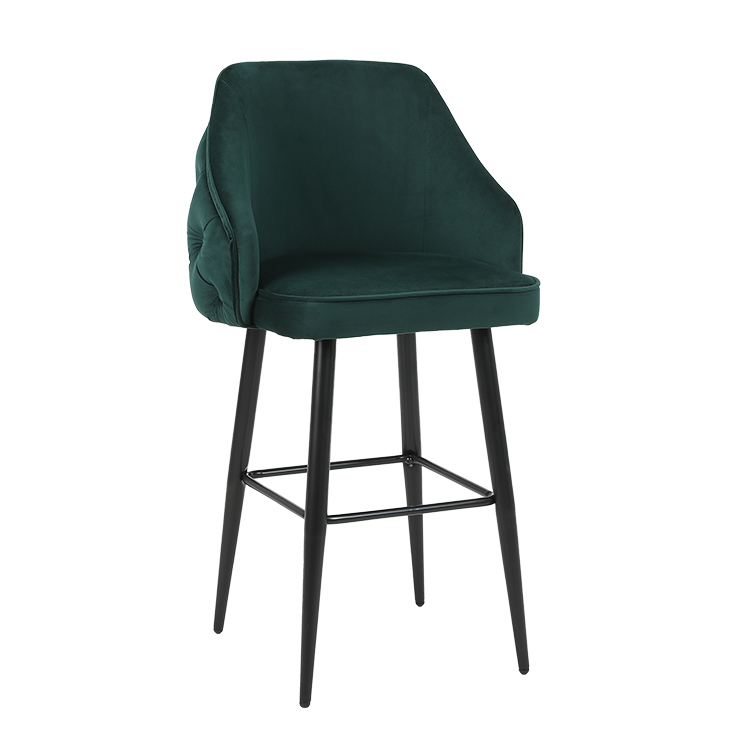 Fire-resistant velvet bar stool